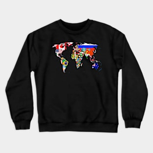 World Map Country Flag Atlas Crewneck Sweatshirt